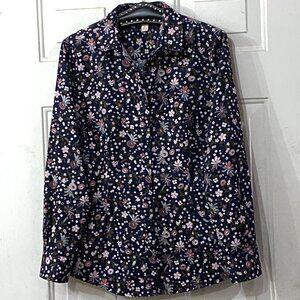 NEW Brooks Brothers Red Fleece  Sz 6 Blouse Button Up Shirt Long Sleeve Floral